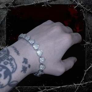Unbranded Y2K VVS Diamond CZ Heart Tennis Bracelet 8 Inch